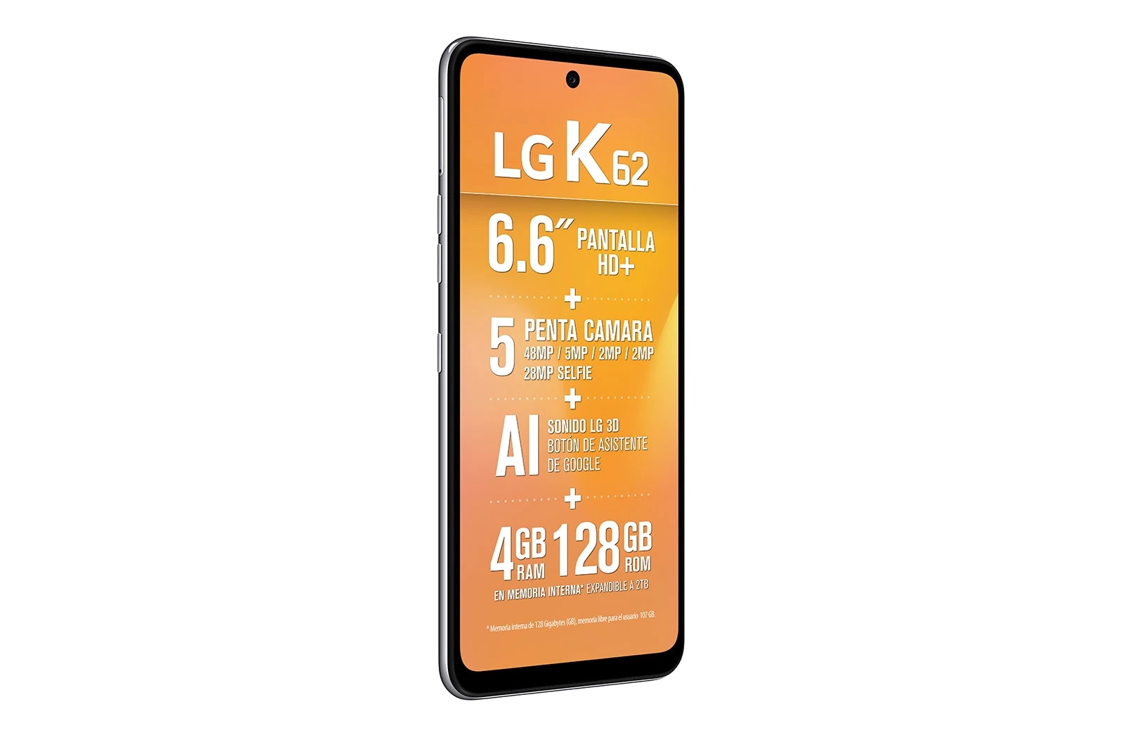 LG K62 — Vista en Perspectiva