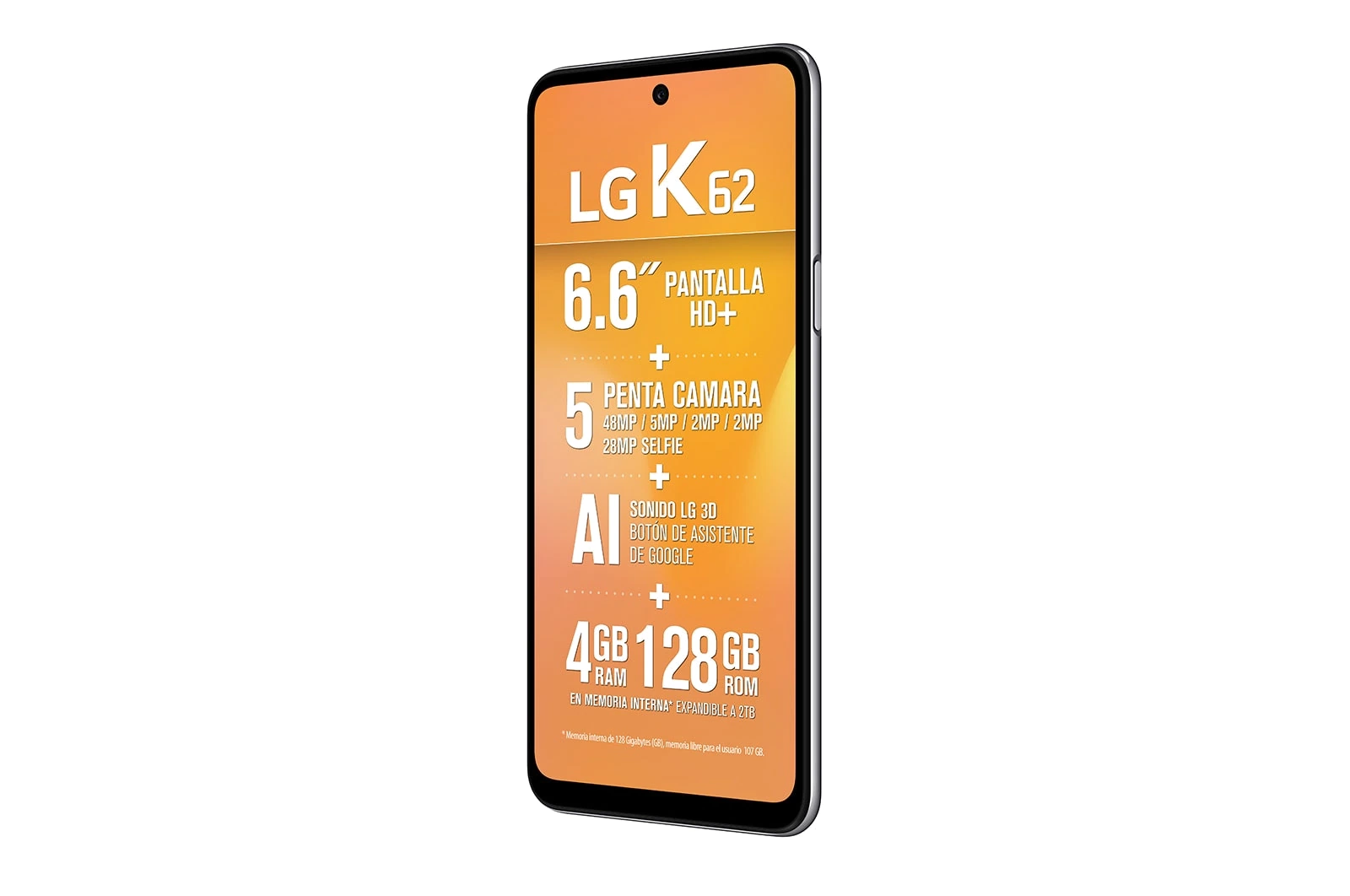 LG K62 — Vista en Perspectiva