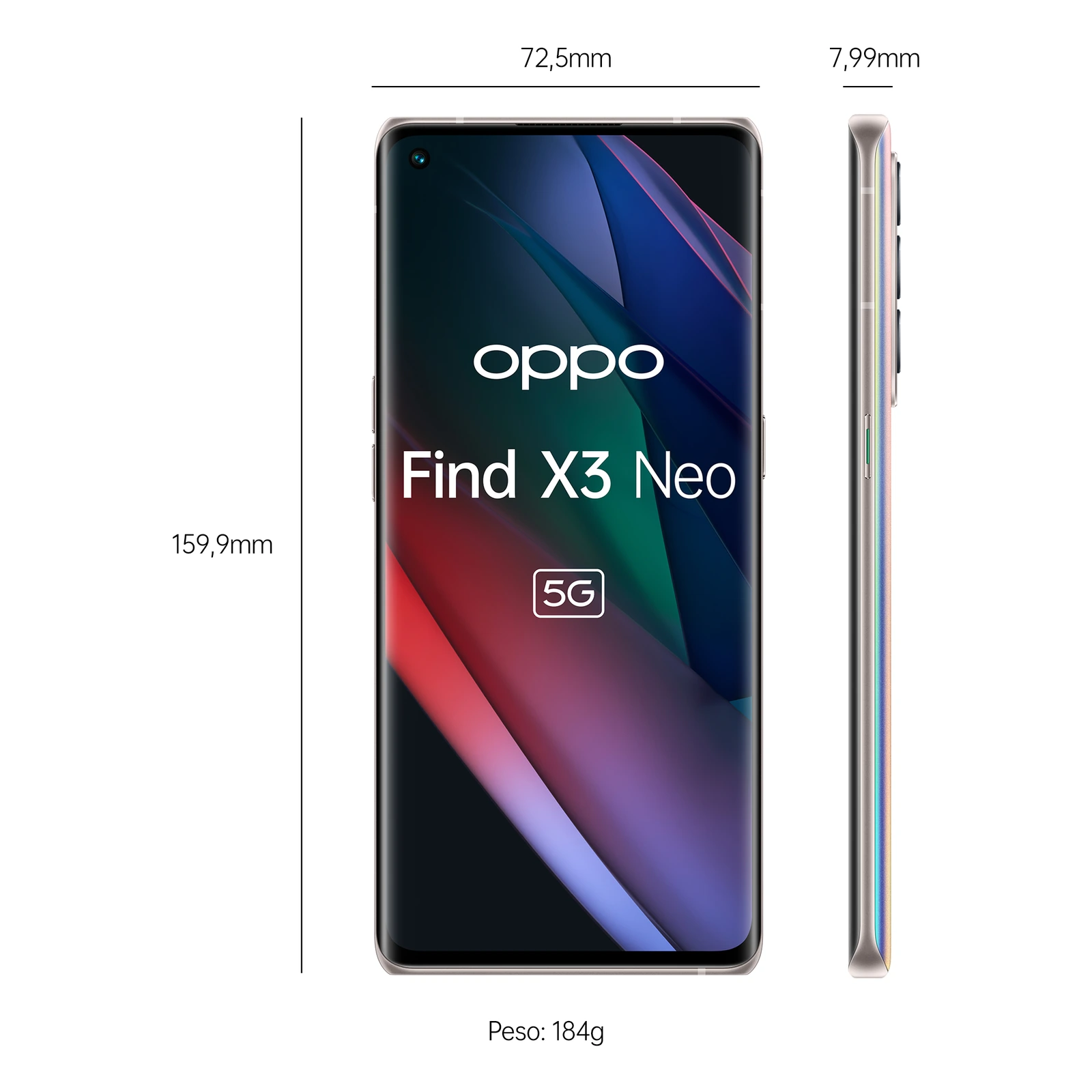 Oppo Find X3 Neo — Vista en Perspectiva