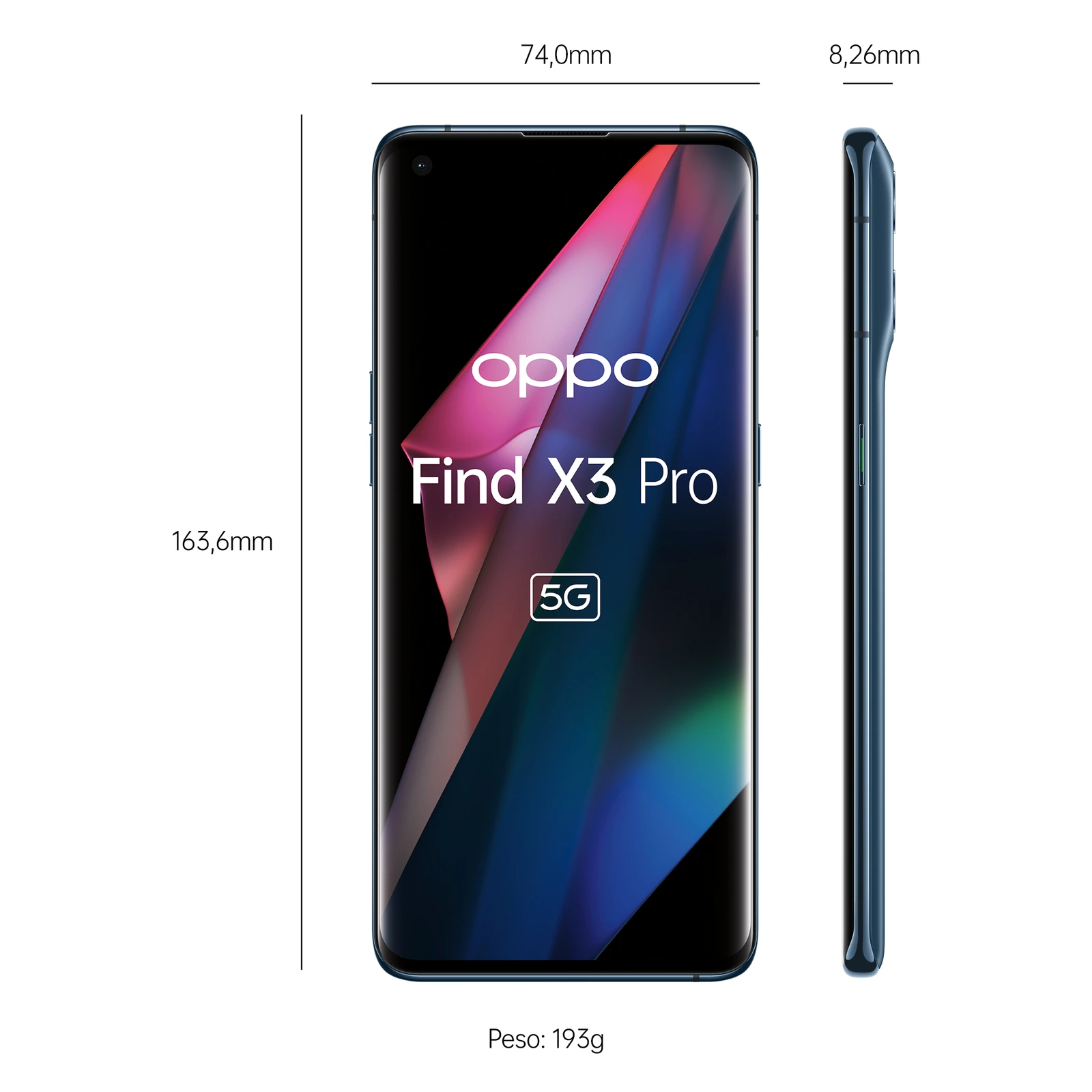 Oppo Find X3 Pro — Vista en Perspectiva