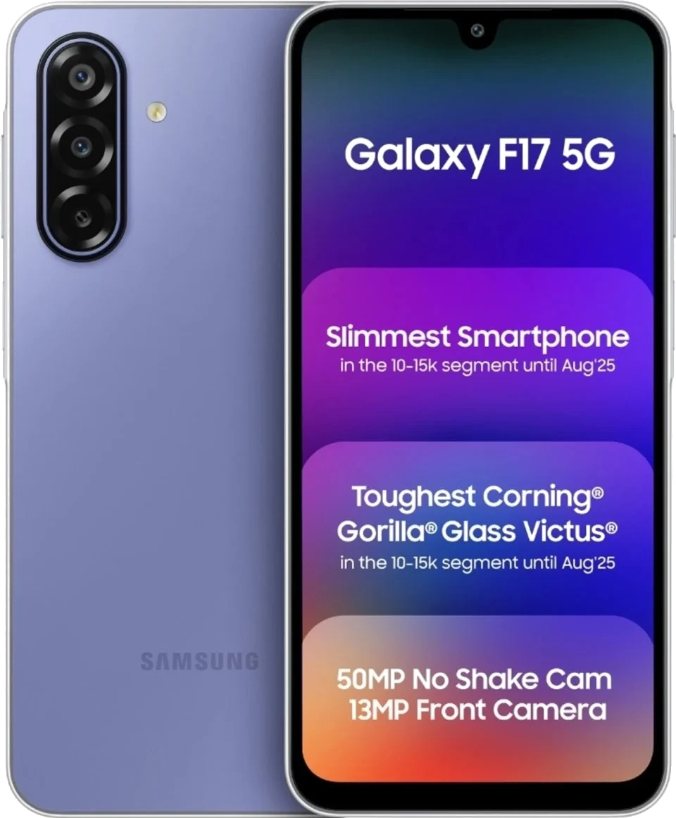 Samsung Galaxy F17 5G — Perspectiva de Estudio
