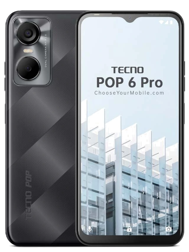 Tecno Pop 6 Pro — Perspectiva de Estudio