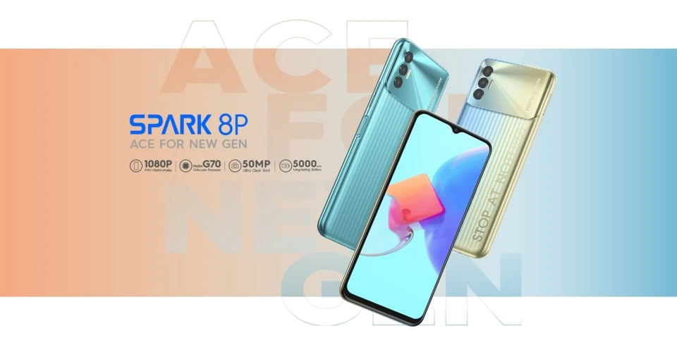 Tecno Spark 8P — Acabado Oficial