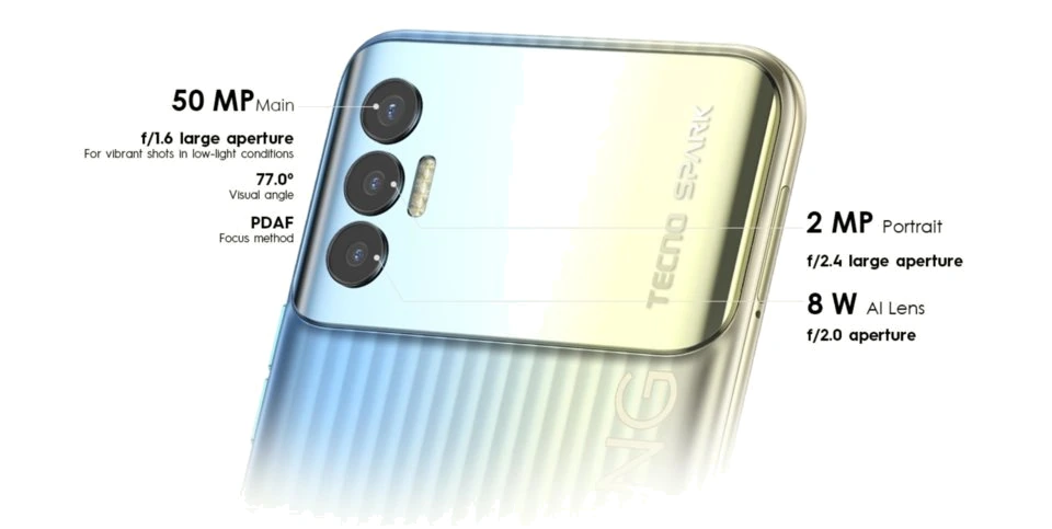 Tecno Spark 8P — Detalle del Módulo de Cámaras